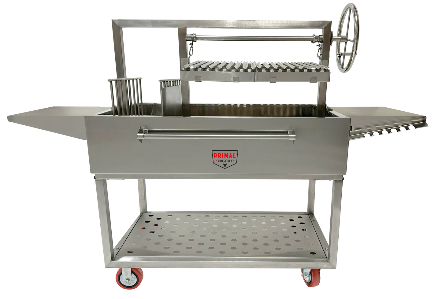 Front shot of the 48 Inch Premium Stainless steelLive Fire Grill 