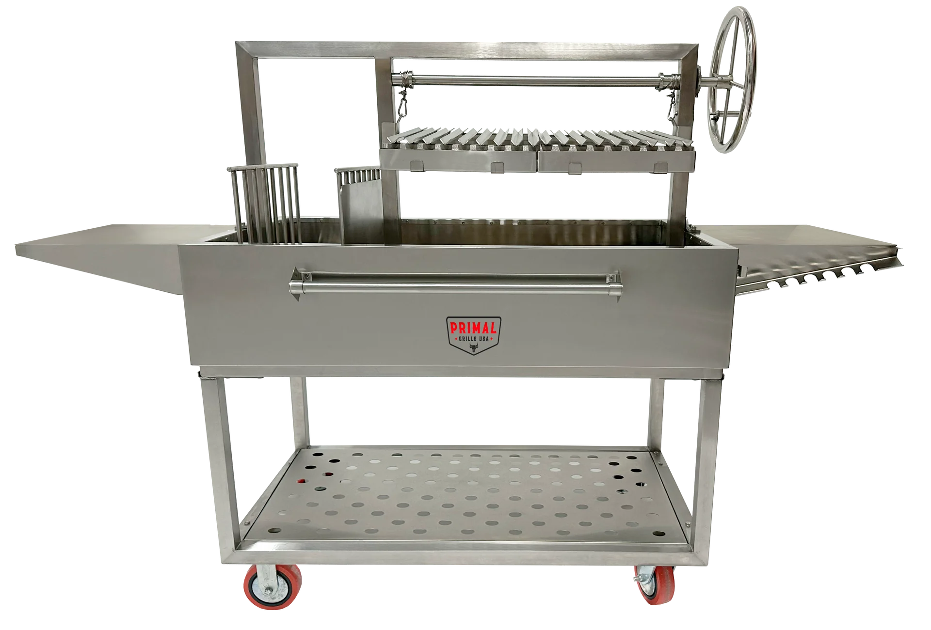 Front shot of the 48 Inch Premium Stainless steelLive Fire Grill 